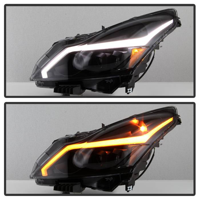SPYDER xTune Infiniti G37 Sedan 10-13 LED Stripe Proj Headlights w/Signal - Smk (PRO-JH-IG3507-4D-LB-BSM) 9043093