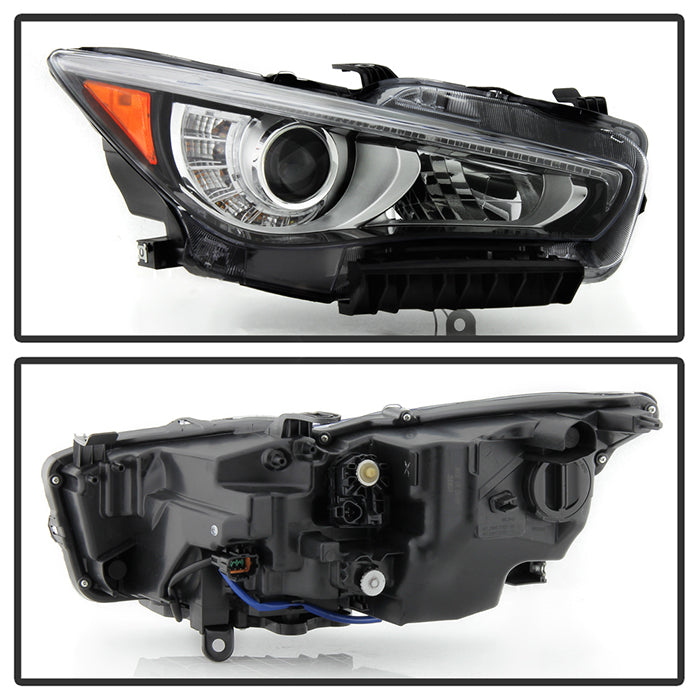 SPYDER 14-17 Infiniti Q50 4Dr HID (w/o Adaptive) Projector Headlights - OE Right 9946295