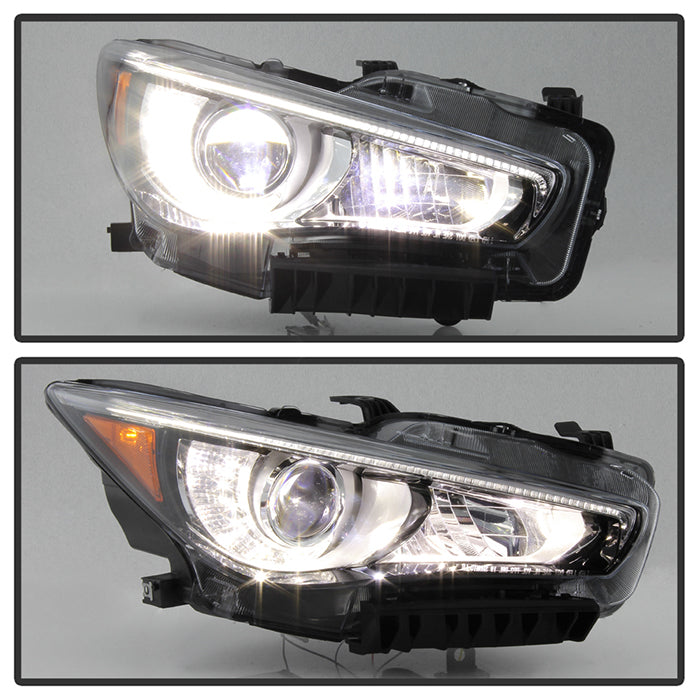 SPYDER 14-17 Infiniti Q50 4Dr HID (w/o Adaptive) Projector Headlights - OE Right 9946295