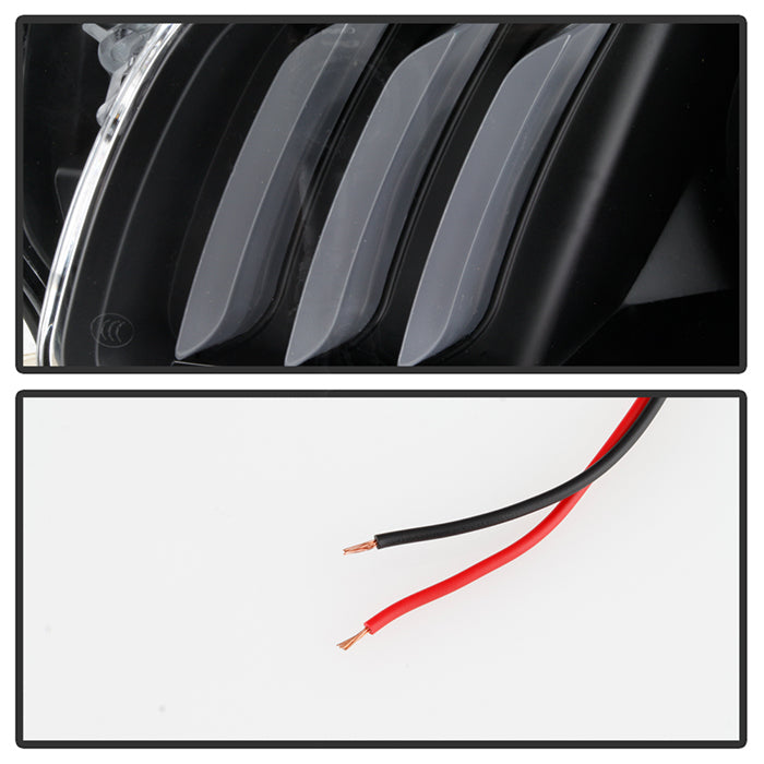 SPYDER xTune 14-17 Jeep Cherokee Halogen Model Only LED Light Bar Proj Headlights - Blk - PRO-JH-JC14-LB-BK 9047183
