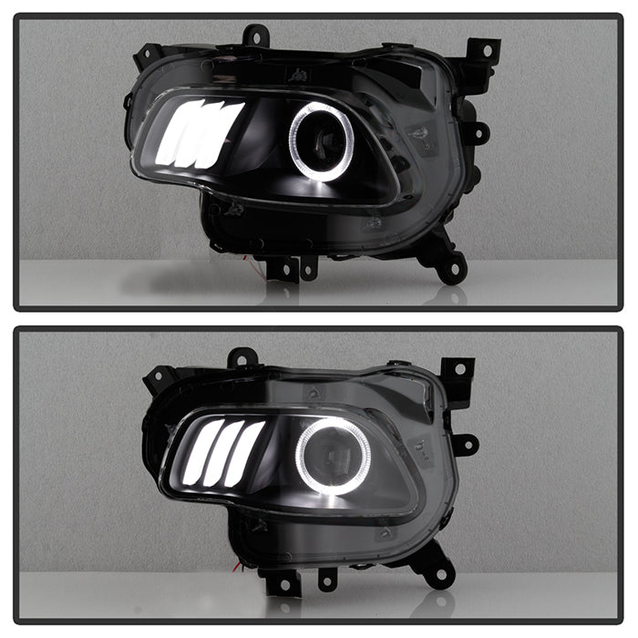 SPYDER xTune 14-17 Jeep Cherokee Halogen Model Only LED Light Bar Proj Headlights - Blk - PRO-JH-JC14-LB-BK 9047183