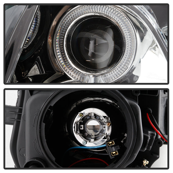 SPYDER xTune 14-17 Jeep Cherokee Halogen Model Only LED Light Bar Proj Headlights - Chro - PRO-JH-JC14-LB-C 9047190