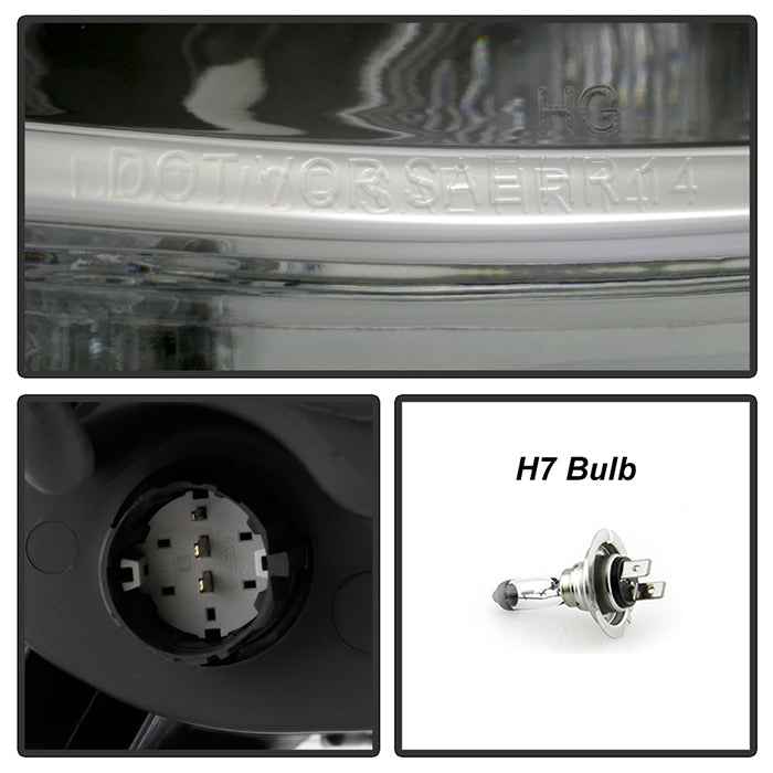 SPYDER xTune 14-17 Jeep Cherokee Halogen Model Only LED Light Bar Proj Headlights - Chro - PRO-JH-JC14-LB-C 9047190