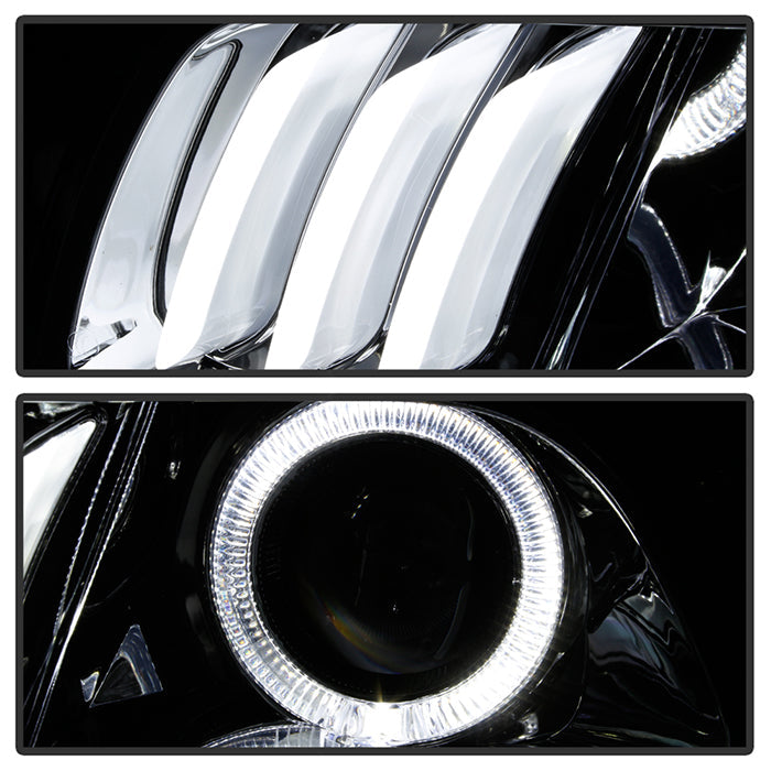 SPYDER xTune 14-17 Jeep Cherokee Halogen Model Only LED Light Bar Proj Headlights - Chro - PRO-JH-JC14-LB-C 9047190