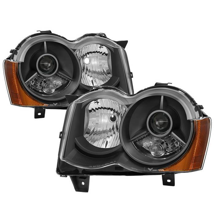 SPYDER xTune Jeep Grand Cherokee 08-10 OEM Style Projector Headlights - Black PRO-JH-JGC08-AM-BK 9036118