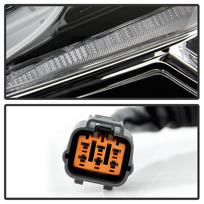SPYDER xTune 14-17 Mazda 3 Sedan Halogen Model Only LED Light Bar Proj Headlights - Blk - PRO-JH-M314-LB-BK 9047206