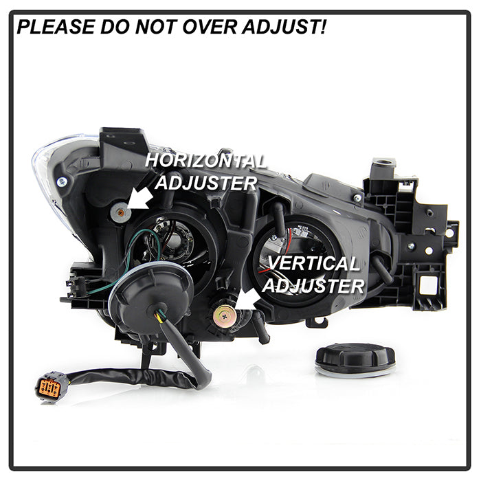 SPYDER xTune 14-17 Mazda 3 Sedan Halogen Model Only LED Light Bar Proj Headlights - Blk - PRO-JH-M314-LB-BK 9047206