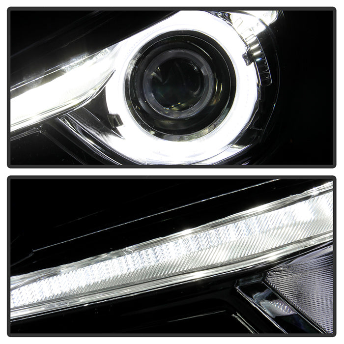 SPYDER xTune 14-17 Mazda 3 Sedan Halogen Model Only LED Light Bar Proj Headlights - Blk - PRO-JH-M314-LB-BK 9047206