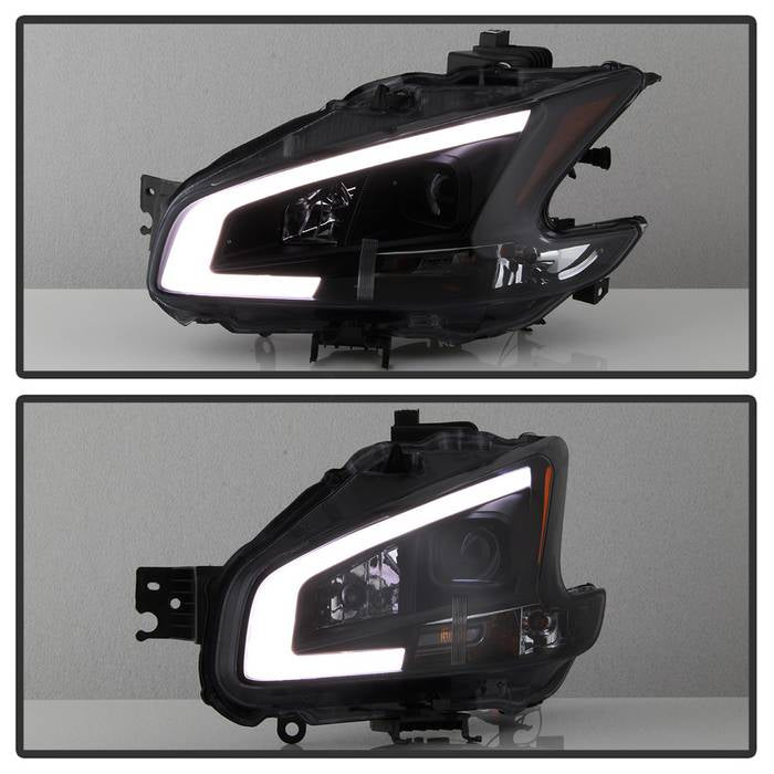 SPYDER xTune 09-14 Nissan Maxima Halogen LED Light Bar Projector Headlights - Smoke (PRO-JH-NM09-LB-BSM) 9043062