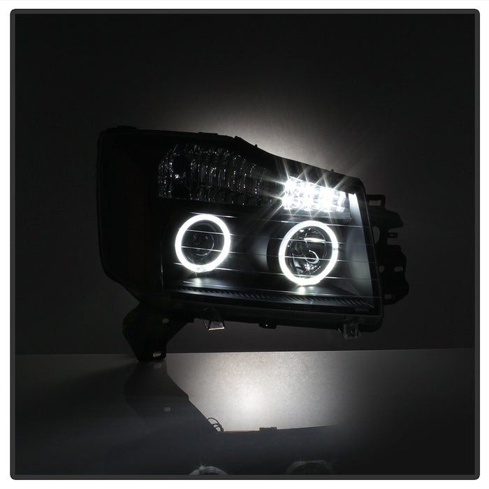 SPYDER Xtune Nissan Titan 04-14 Projector Headlights LED Halo Black PRO-JH-NTI04-LED-BK 5077103