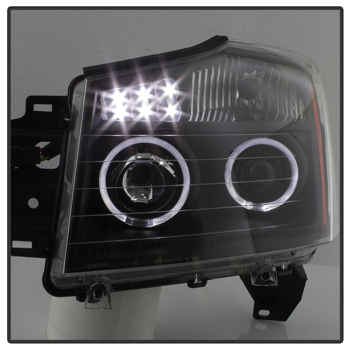 SPYDER Xtune Nissan Titan 04-14 Projector Headlights LED Halo Black PRO-JH-NTI04-LED-BK 5077103