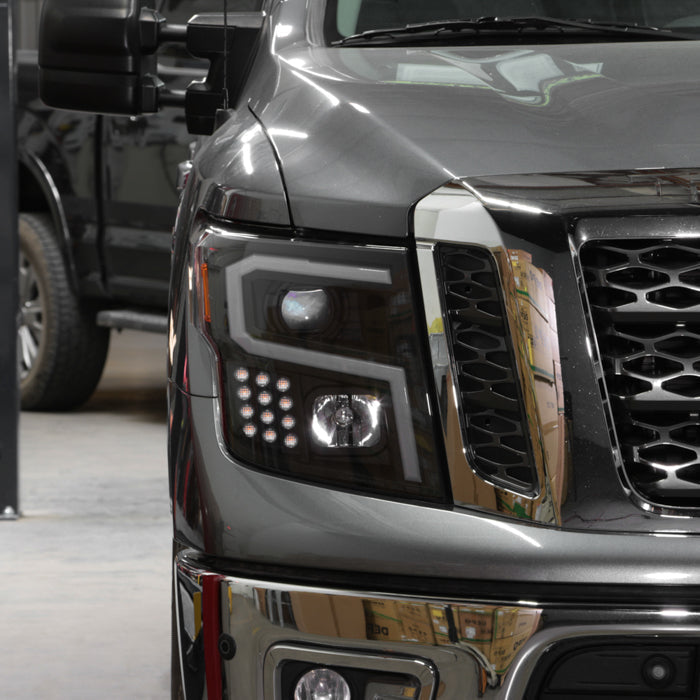 Xtune Nissan Titan (Halogen Only) 06-20 Projector Headlights Black PRO-JH-NTI16-LBBRL-BK 9049224