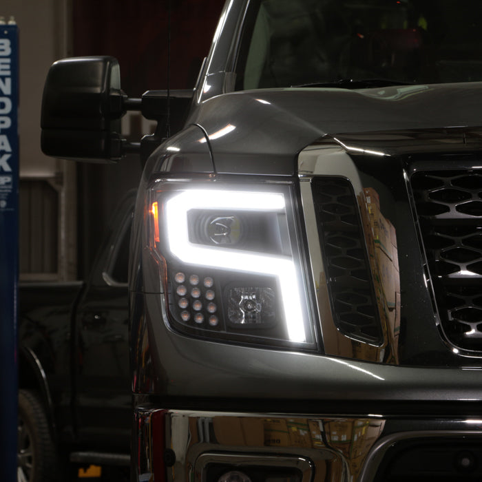Xtune Nissan Titan (Halogen Only) 06-20 Projector Headlights Black PRO-JH-NTI16-LBBRL-BK 9049224