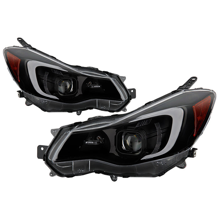 SPYDER xTune 12-16 Subaru Impreza DRL LED Light Bar Proj. Headlights - Black Smoked (PRO-JH-SI13-LB-BSM) 9048685