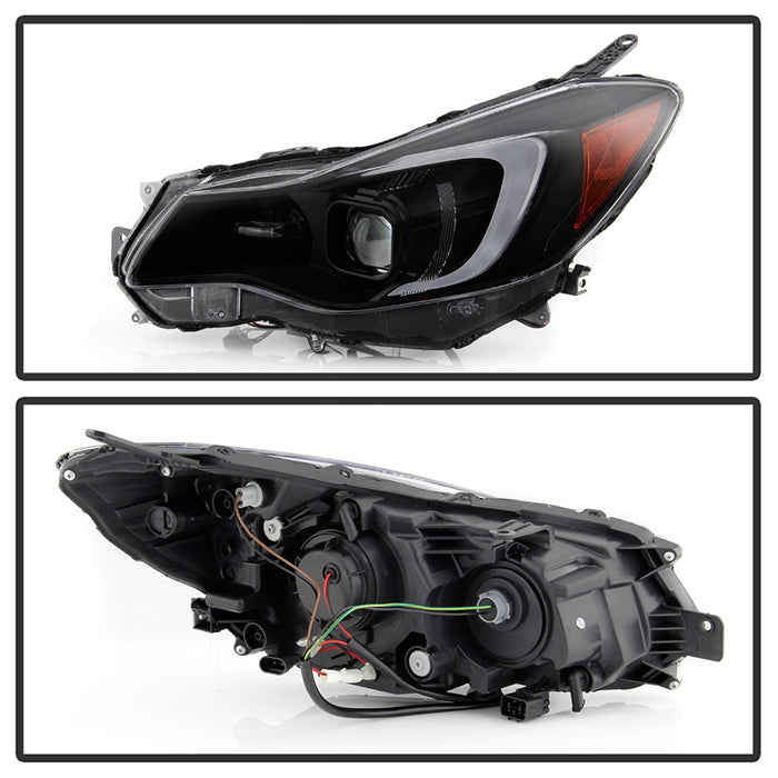 SPYDER xTune 12-16 Subaru Impreza DRL LED Light Bar Proj. Headlights - Black Smoked (PRO-JH-SI13-LB-BSM) 9048685