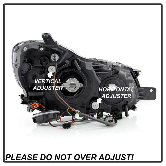 SPYDER xTune 12-16 Subaru Impreza DRL LED Light Bar Proj. Headlights - Black Smoked (PRO-JH-SI13-LB-BSM) 9048685