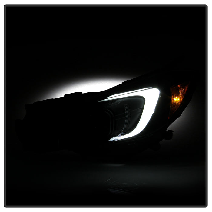 SPYDER xTune 12-16 Subaru Impreza DRL LED Light Bar Proj. Headlights - Black Smoked (PRO-JH-SI13-LB-BSM) 9048685