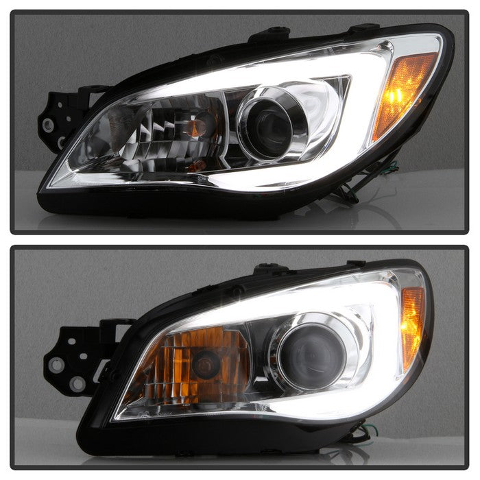 SPYDER xTune 06-07 Subaru WRX Projector Headlights - Halogen - Light Bar DRL - Chrome (PRO-JH-SWRX06-LB-C) 9041815