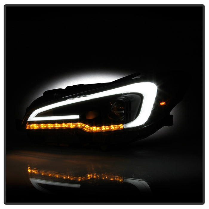 SPYDER xTune 15-18 Subaru Impreza WRX Proj Halo Headlight - Light Bar DRL - Blk Smoke PRO-JH-SWRX15-LB-BSM 9047619