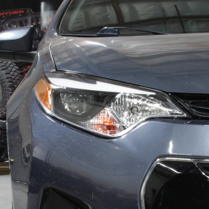 SPYDER xTune 14-16 Toyota Corolla w/LED DRL (OE Style) Headlights - Black w/ Chrome (PRO-JH-TCOL14-LED-BK) 9950605