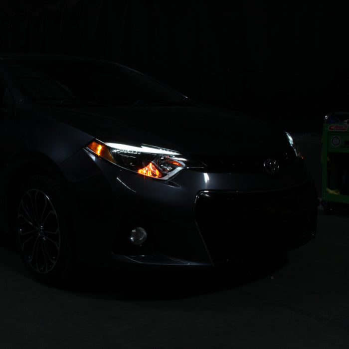 SPYDER xTune 14-16 Toyota Corolla w/LED DRL (OE Style) Headlights - Black w/ Chrome (PRO-JH-TCOL14-LED-BK) 9950605