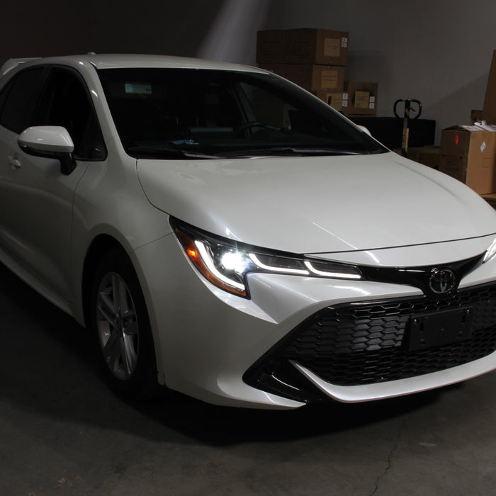 xTune US Built Toyota Corolla 18-20 L LE LED Proj Headlights-SE Style Black PRO-JH-TCOL20LUS-LED-BK 9949326