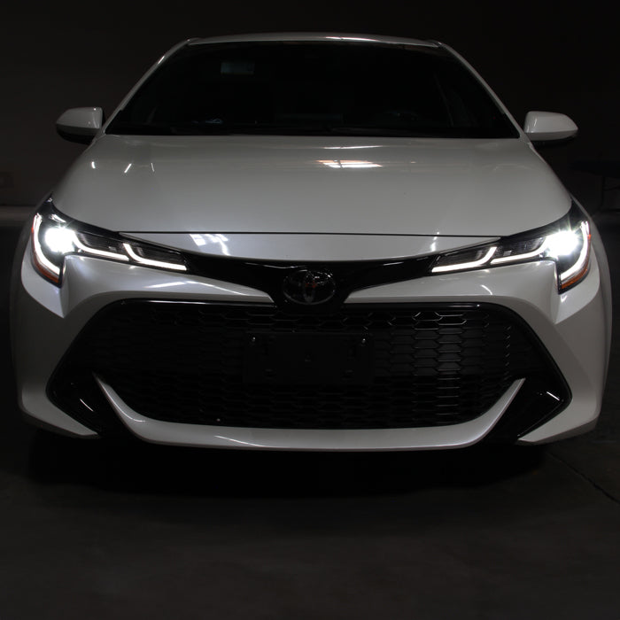 xTune US Built Toyota Corolla 18-20 L LE LED Proj Headlights-SE Style Black PRO-JH-TCOL20LUS-LED-BK 9949326