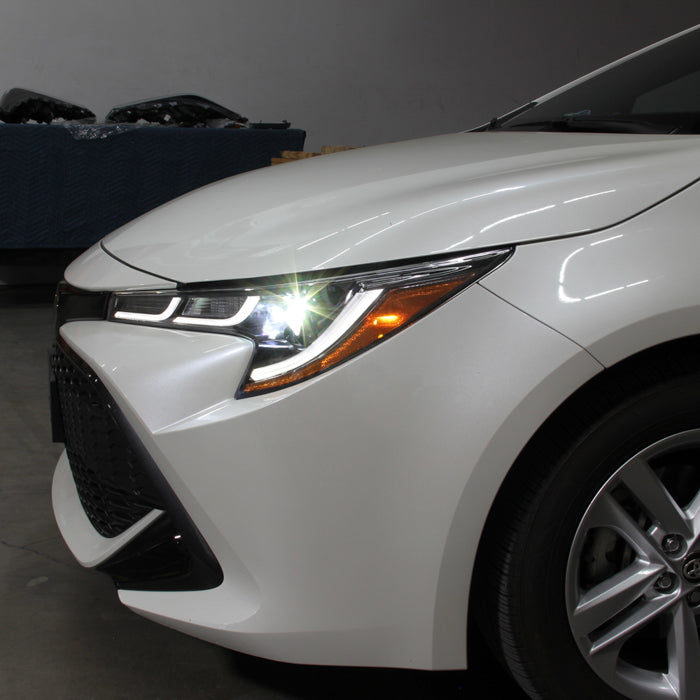 xTune US Built Toyota Corolla 18-20 L LE LED Proj Headlights-SE Style Black PRO-JH-TCOL20LUS-LED-BK 9949326