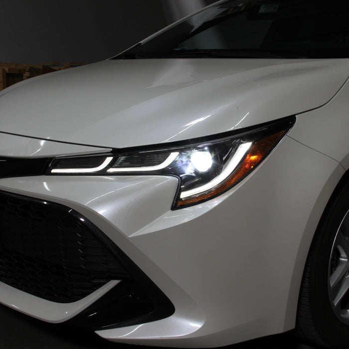 xTune US Built Toyota Corolla 18-20 L LE LED Proj Headlights-SE Style Black PRO-JH-TCOL20LUS-LED-BK 9949326