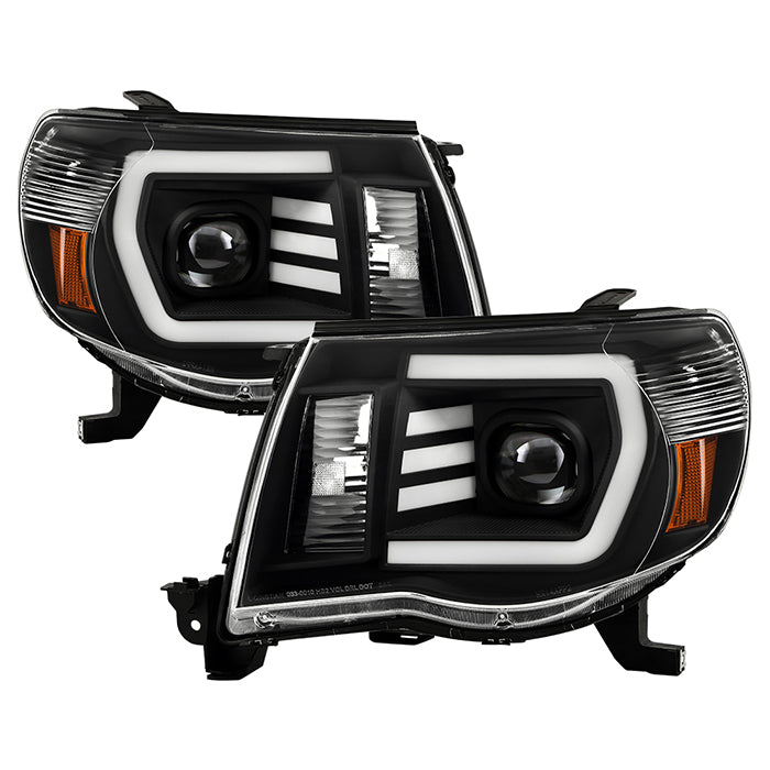 xTune Toyota Tacoma 05-11 LED Light Bar Projector Headlights - Black PRO-JH-TT05-LB-BK 9050145