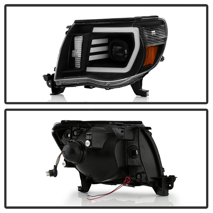 xTune Toyota Tacoma 05-11 LED Light Bar Projector Headlights - Black PRO-JH-TT05-LB-BK 9050145