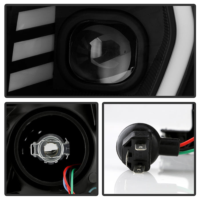 xTune Toyota Tacoma 05-11 LED Light Bar Projector Headlights - Black PRO-JH-TT05-LB-BK 9050145