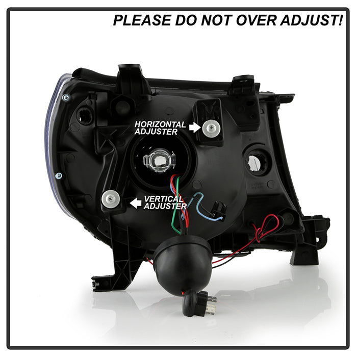xTune Toyota Tacoma 05-11 LED Light Bar Projector Headlights - Black PRO-JH-TT05-LB-BK 9050145