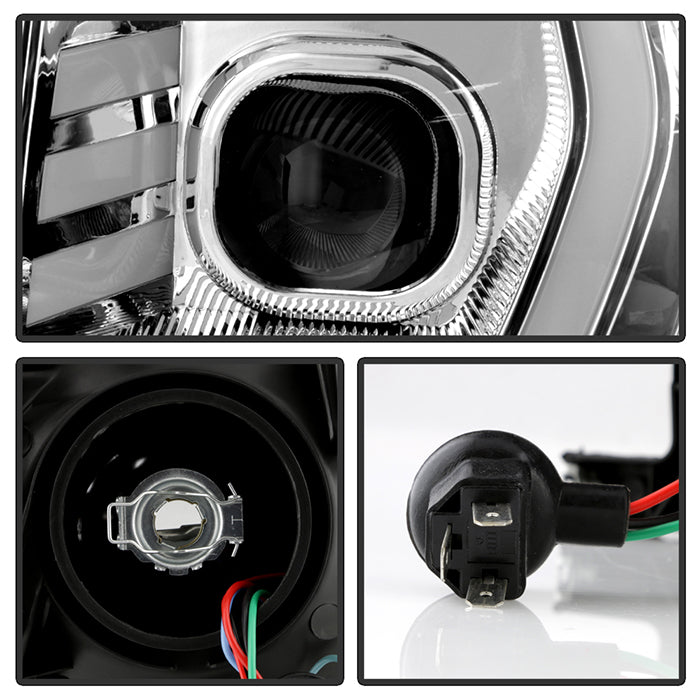 xTune Toyota Tacoma 05-11 LED Light Bar Projector Headlights - Chrome PRO-JH-TT05-LB-C 9050152