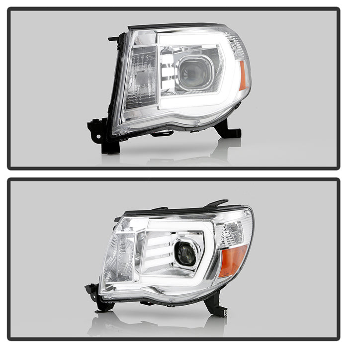 xTune Toyota Tacoma 05-11 LED Light Bar Projector Headlights - Chrome PRO-JH-TT05-LB-C 9050152