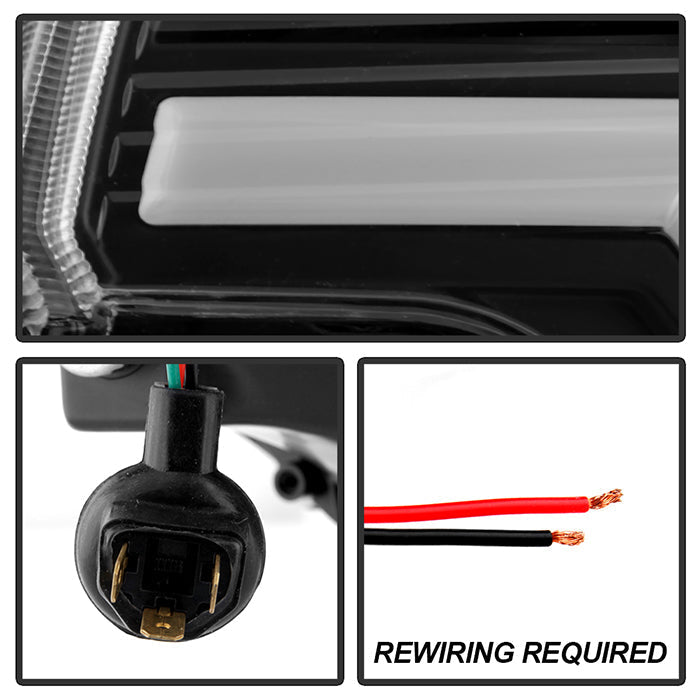SPYDER xTune 12-15 Toyota Tacoma Projector Headlights w/ Light Bar - Black (PRO-JH-TTA12-LB-BK) 9050602