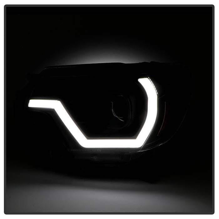 SPYDER xTune 12-15 Toyota Tacoma Projector Headlights w/ Light Bar - Black (PRO-JH-TTA12-LB-BK) 9050602