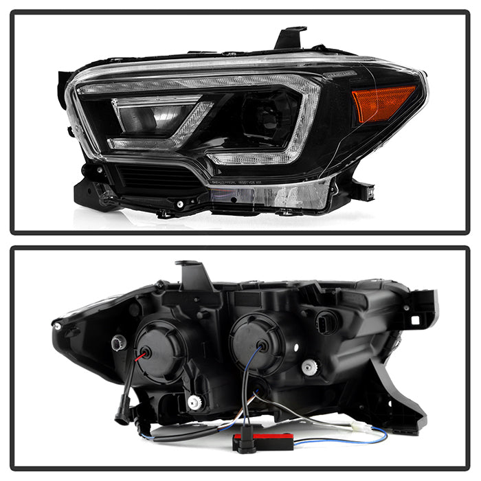 xTune Toyota Tacoma 16-19 SR SR5 Model LED DRL Projector Headlights- Black PRO-JH-TTA16-FLED-SR-BK 9050060