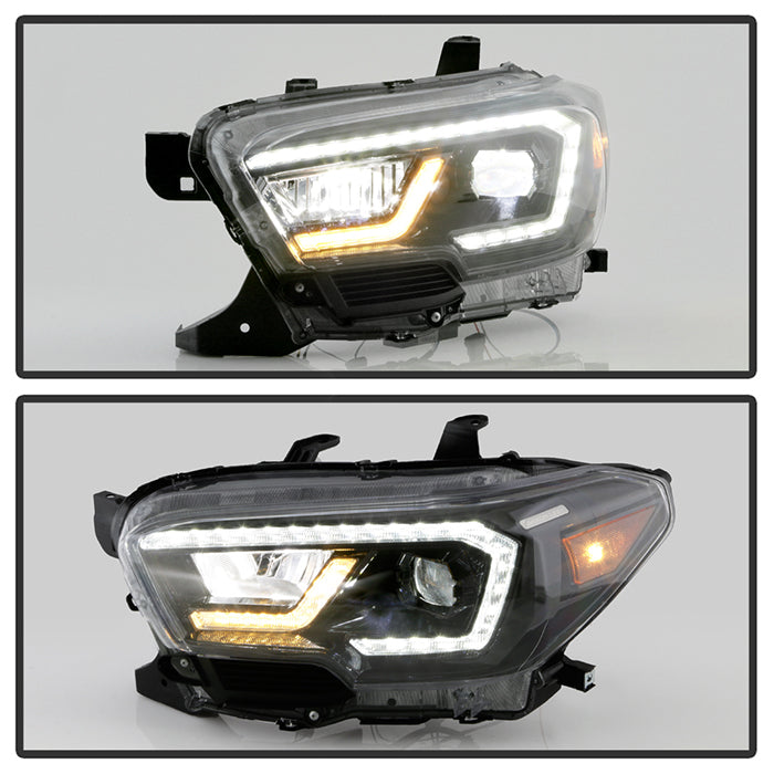 xTune Toyota Tacoma 16-19 SR SR5 Model LED DRL Projector Headlights- Black PRO-JH-TTA16-FLED-SR-BK 9050060