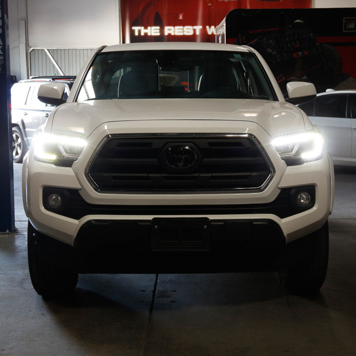 xTune Toyota Tacoma 16-19 SR SR5 Model LED DRL Projector Headlights- Black PRO-JH-TTA16-FLED-SR-BK 9050060