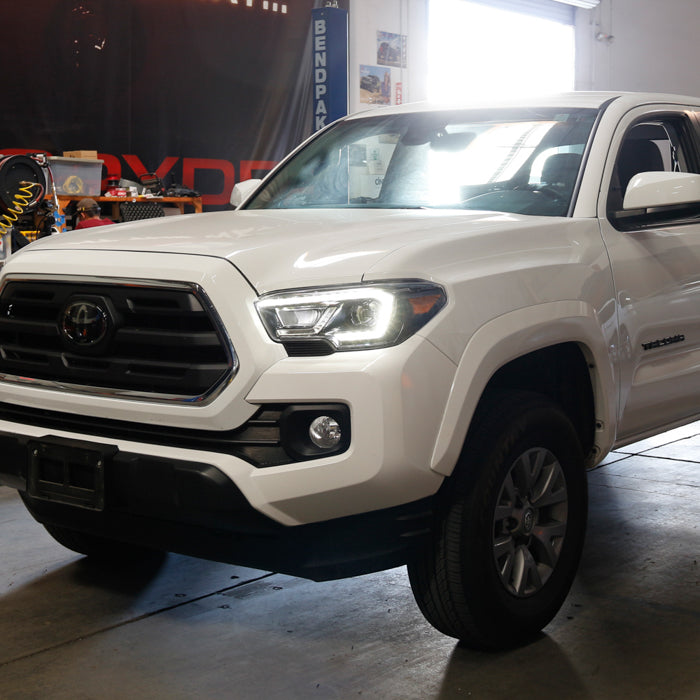 xTune Toyota Tacoma 16-19 SR SR5 Model LED DRL Projector Headlights- Black PRO-JH-TTA16-FLED-SR-BK 9050060