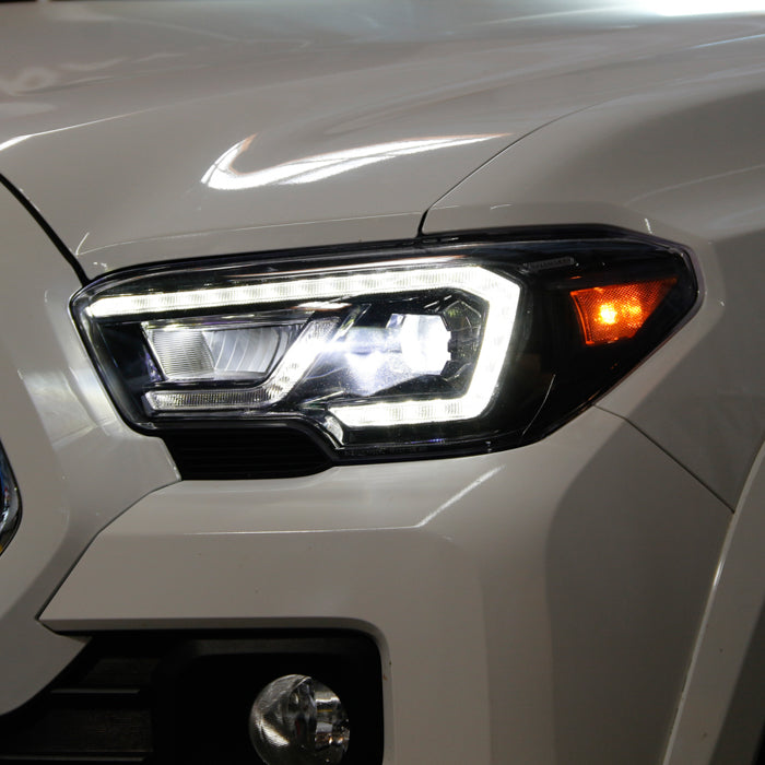xTune Toyota Tacoma 16-19 SR SR5 Model LED DRL Projector Headlights- Black PRO-JH-TTA16-FLED-SR-BK 9050060