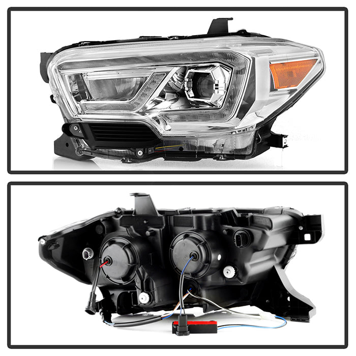 xTune Toyota Tacoma 16-19 SR & SR5 Model LED DRL Projector Headlights- Chrome PRO-JH-TTA16-FLED-SR-C 9050077