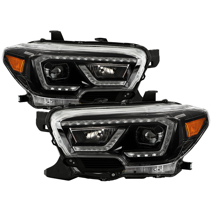 xTune Toyota Tacoma 2016-2019 TRD LED DRL Projector Headlights- Black PRO-JH-TTA16-FLED-TRD-BK 9050084