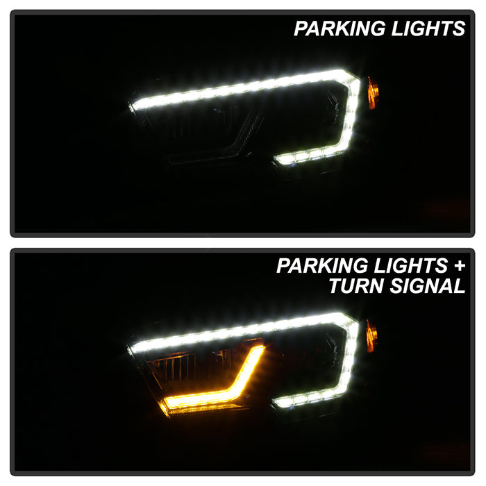 xTune Toyota Tacoma 2016-2019 TRD LED DRL Projector Headlights- Black PRO-JH-TTA16-FLED-TRD-BK 9050084