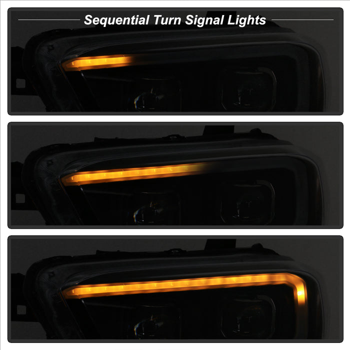 SPYDER xTune Toyota Tacoma 16-18 DRL Light Bar Projector Headlights - Black PRO-JH-TTA16-LBDRL-BK 9039256
