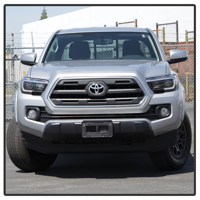 SPYDER xTune Toyota Tacoma 16-18 DRL Light Bar Projector Headlights - Black PRO-JH-TTA16-LBDRL-BK 9039256