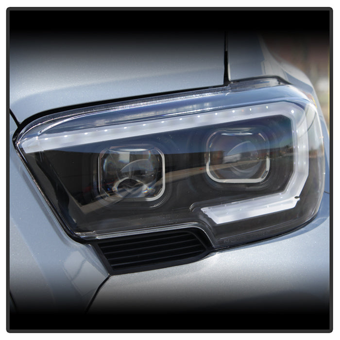 SPYDER xTune Toyota Tacoma 16-18 DRL Light Bar Projector Headlights - Black PRO-JH-TTA16-LBDRL-BK 9039256
