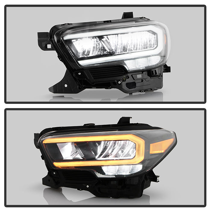 SPYDER Xtune 16-22 Toyota Tacoma Full LED w/DRL Headlight - Black (PRO-JH-TTA20-FLED-AM-BK) 9953354