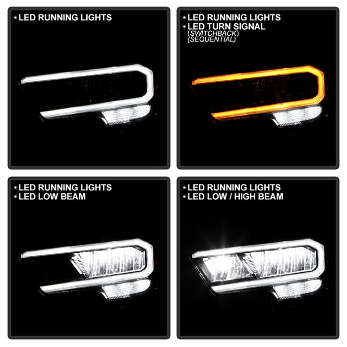 SPYDER Xtune 16-22 Toyota Tacoma Full LED w/DRL Headlight - Black (PRO-JH-TTA20-FLED-AM-BK) 9953354